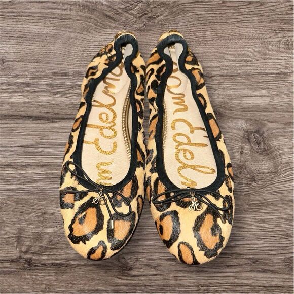 Sam Edelman Womens Felicia Cow Hair Fur Animal Print Ballet Flats Size 7.5 - Picture 1 of 4